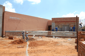 The Exhibition Centre at Sharpeville memorial site is well into construction